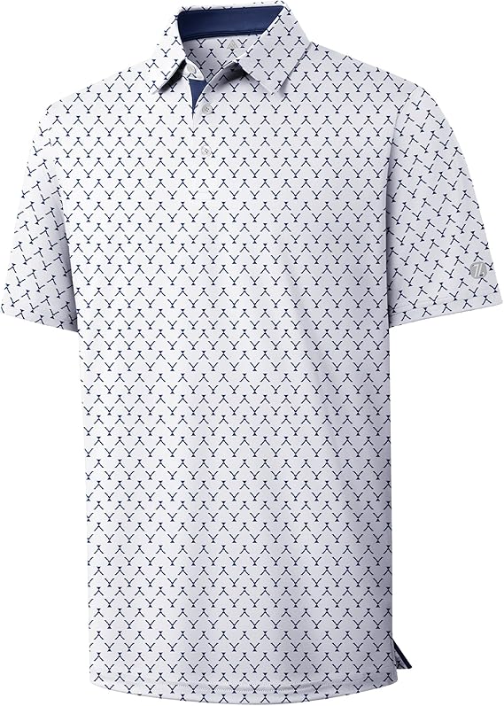 Mens Custom Golf Shirts Short Sleeve Performance Moisture Wicking Polo Shirt