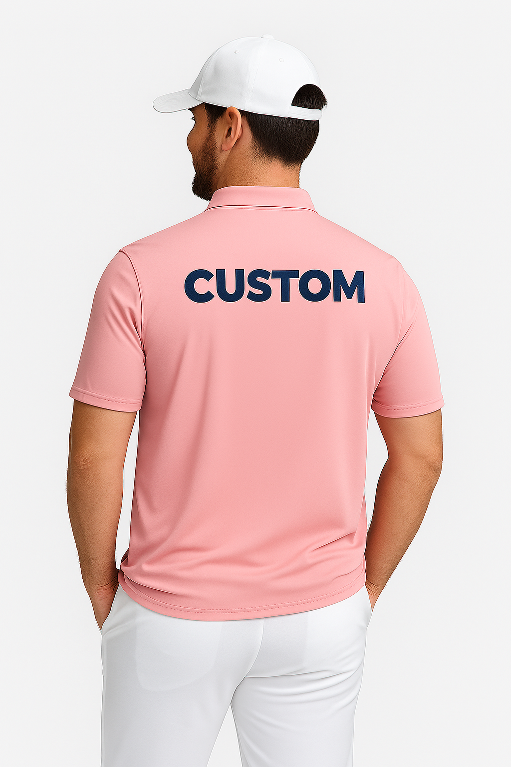Men's Custom Golf Shirts Dry Fit Moisture Wicking Performance Short Sleeve Collared Polo Shirts for Casual Athletic Business.
