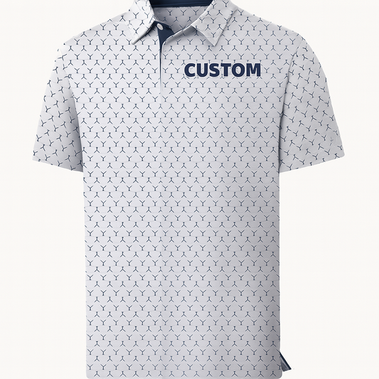 Mens Custom Golf Shirts Short Sleeve Performance Moisture Wicking Polo Shirt