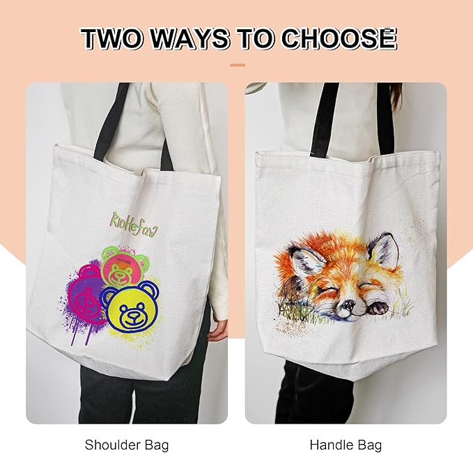 Custom Tote Bags 2 Packs, Polyester Tote bag, Large Capacity Grocery Reusable Bags
