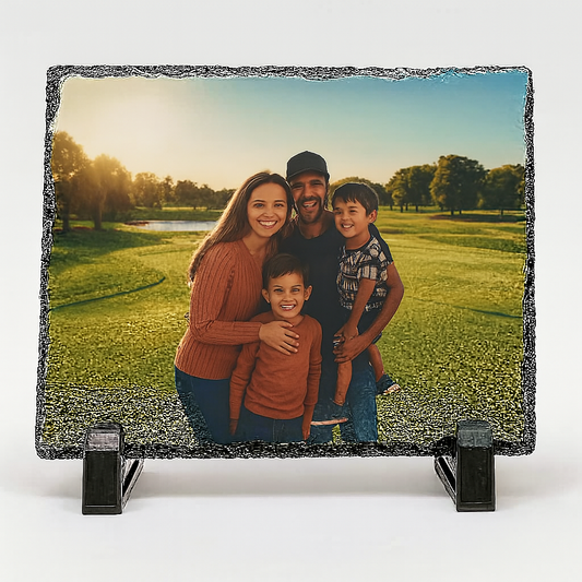 Slate Custom Rock Stone Photo Rectangular Frame  Picture Frame with Display Holder for DIY Craft 5.9 x 7.9 Inch